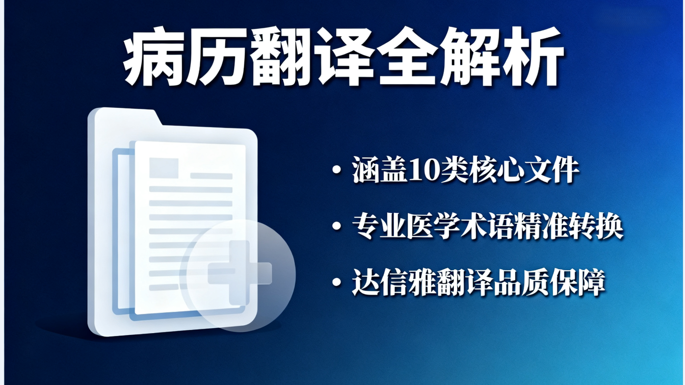 病历翻译全指南：规范要求、应用场景与专业服务选择