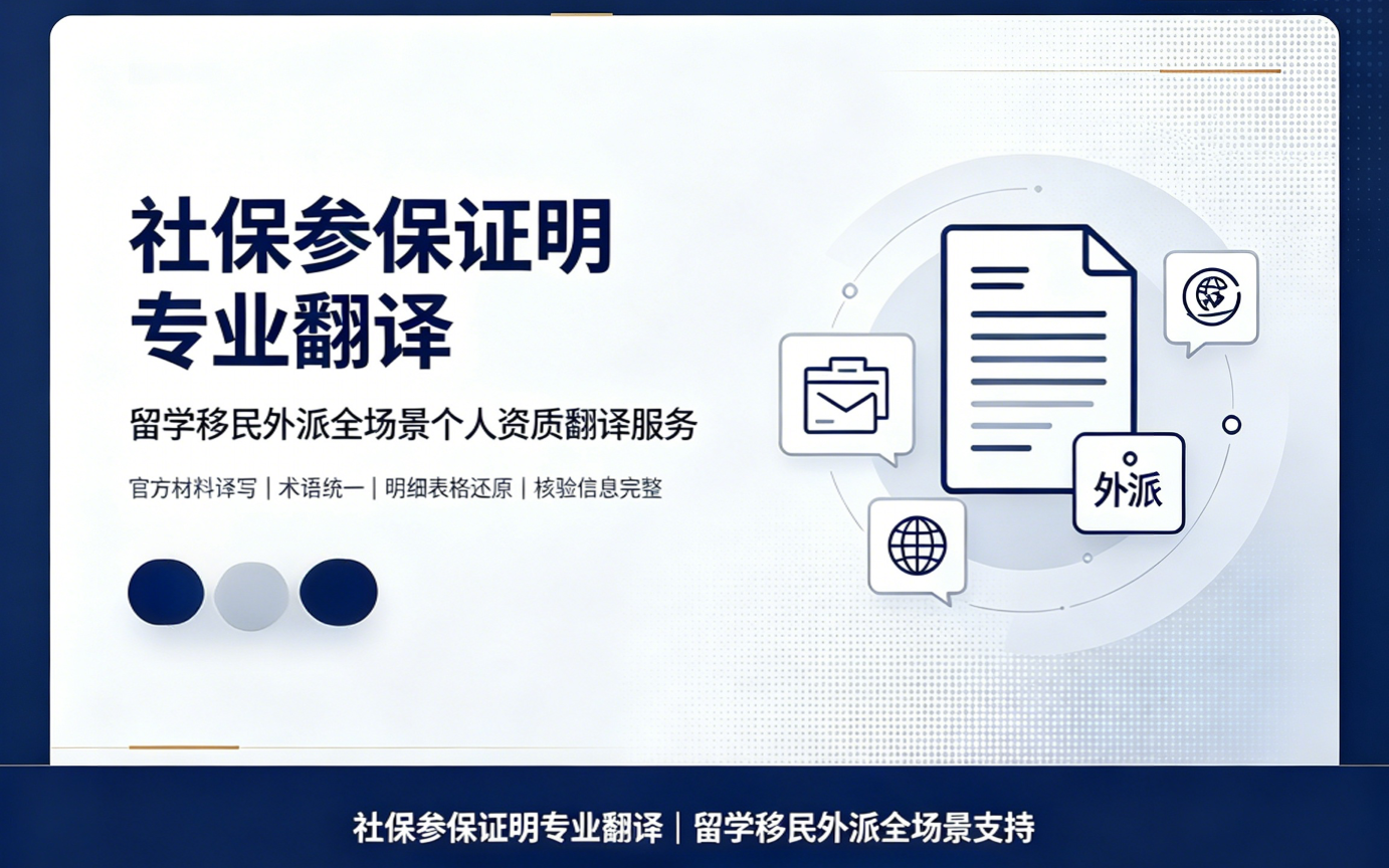 社保参保证明专业翻译｜留学移民外派全场景个人资质翻译服务